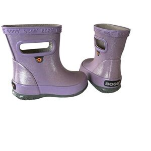 Bogs Kids' Lavender Glitter Rain Boots